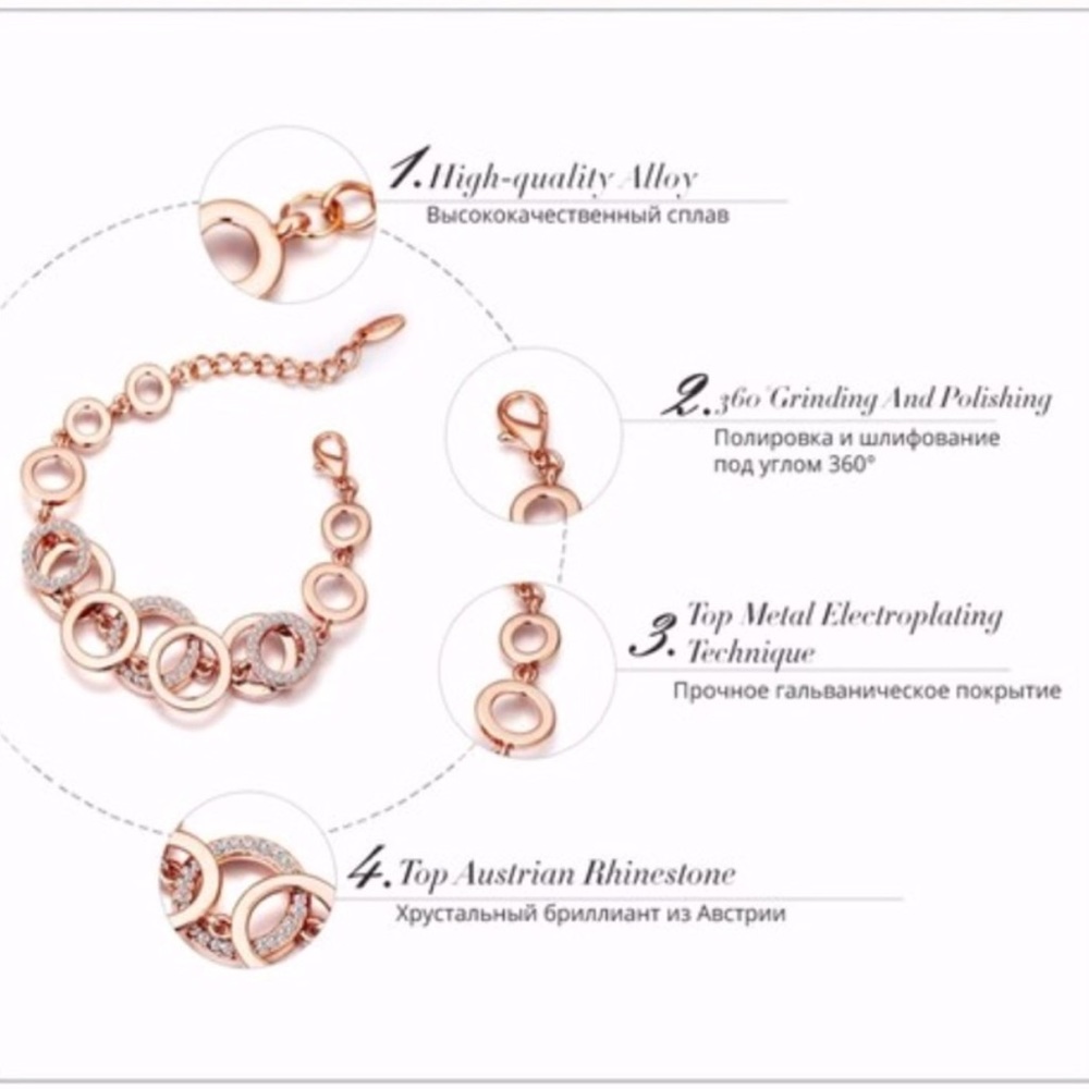 ๐Stunning Rose Gold Australian Crystal Bracelet - Picture 3 of 3